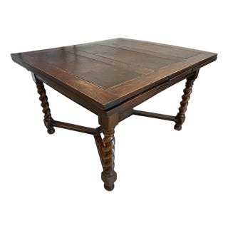 Antique Oak English Dining Table For Sale