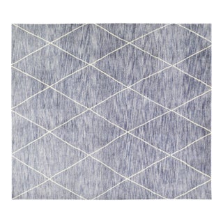 Moroccan Hand Knotted Wool Rug, 8'2"x9'7" For Sale