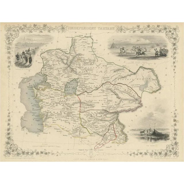 Antique Map of Central Asia Between the Caspian Sea and Lake Balkhash For Sale - Image 6 of 6