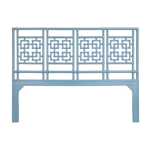 Coastal Palm Springs Platform Bed King, Pool Blue For Sale - Image 3 of 6