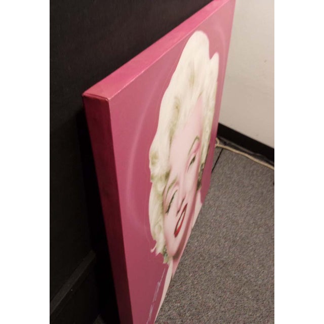 Impressionist Steve Kaufman "Marilyn Monroe" Serigraph on Canvas Hand Signed# Pink Canvas For Sale - Image 3 of 4