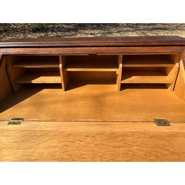 Vintage French Secretary With Carved Pillow Front For Sale - Image 9 of 12