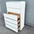 White Postmodern White Gloss Laminate Waterfall Highboy Dresser For Sale - Image 8 of 11