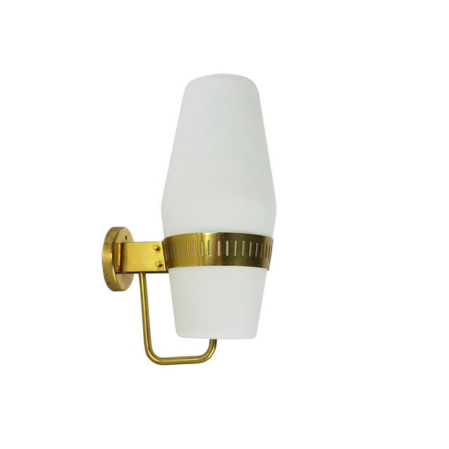 Large Brass and Glass Sconce by Bruno Gatta for Stilnovo, 1959 For Sale - Image 11 of 11