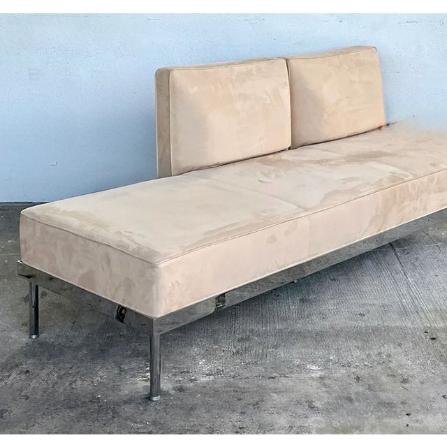 Almond Vintage Chrome and Fabric Daybed For Sale - Image 8 of 12