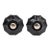 Pair of Vintage 1.125 In. Fluted Black Glass Cabinet Knobs For Sale