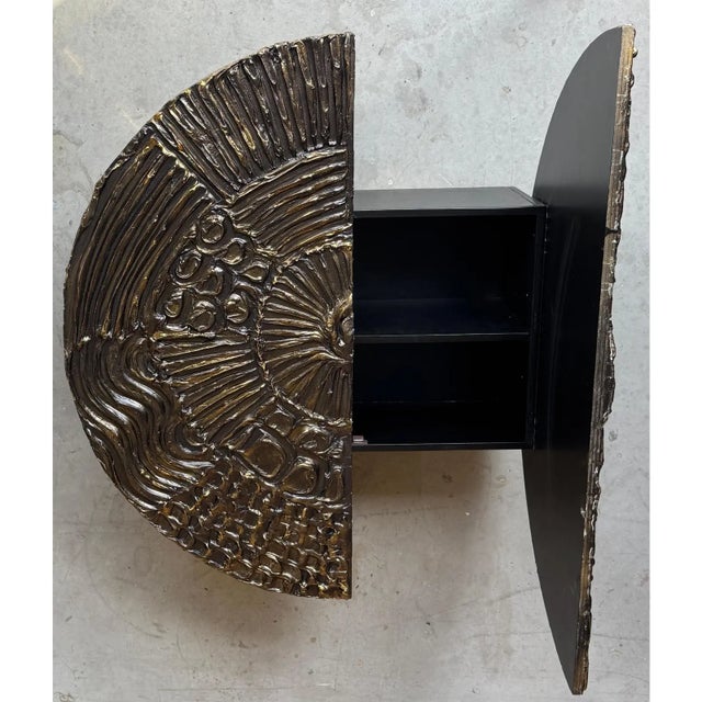 Mid-Century Modern 1970s Attributed to Adrian Pearsall Brutalist Hanging Disc Bar for Craft Associates For Sale - Image 3 of 4