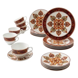 Modern 20 Piece Porcelain Dinnerware Set for 4 For Sale