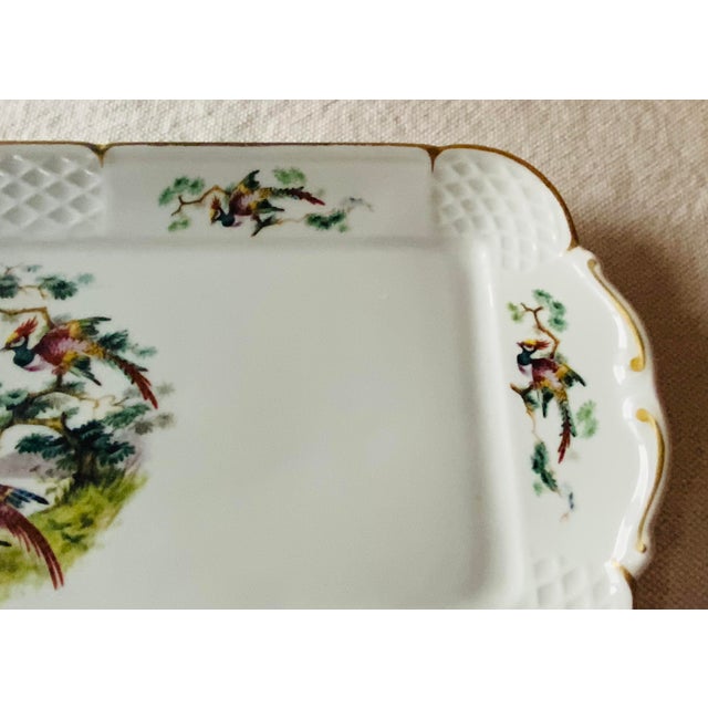 ….Description A charming vintage French hors d'oeuvres tray featuring exquisite hand-painted decoration by Société...