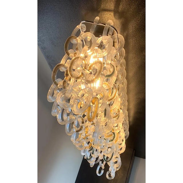 Multicolor Chains Murano Glass Flush Mount by Simoeng For Sale - Image 4 of 12