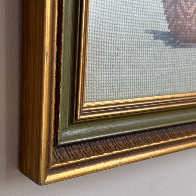 20th Century Floral Still Life Needlepoint -- Framed For Sale In Baltimore - Image 6 of 18