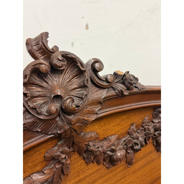 Twin Size Louis XV Style Carved Wood Bed Frame, Antique For Sale - Image 11 of 12
