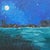 Super Moon 6" X 6" Acrylic Painting Signed Full Moon & Night Sky Art Unframed For Sale - Image 6 of 7