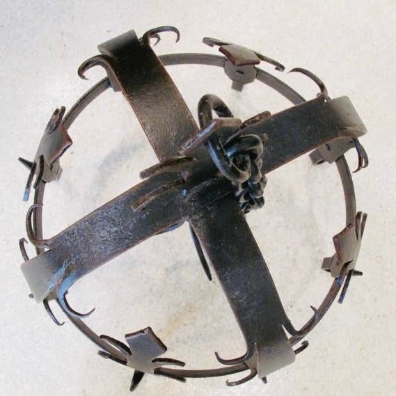 Late 20th Century Ornamental Wrought Iron Pot Rack or Herb Drying Rack For Sale - Image 5 of 6