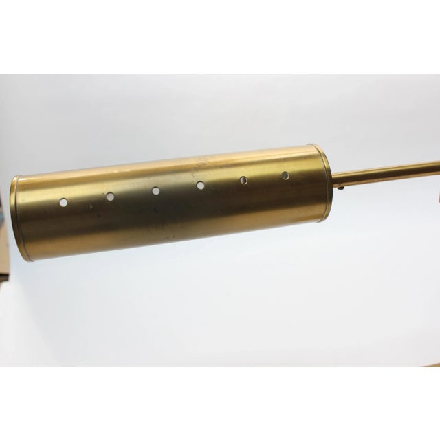 Walter Von Nessen Brass Swing Arm Table Lamp With Adjustable Cylindrical Shade For Sale In New York - Image 6 of 13