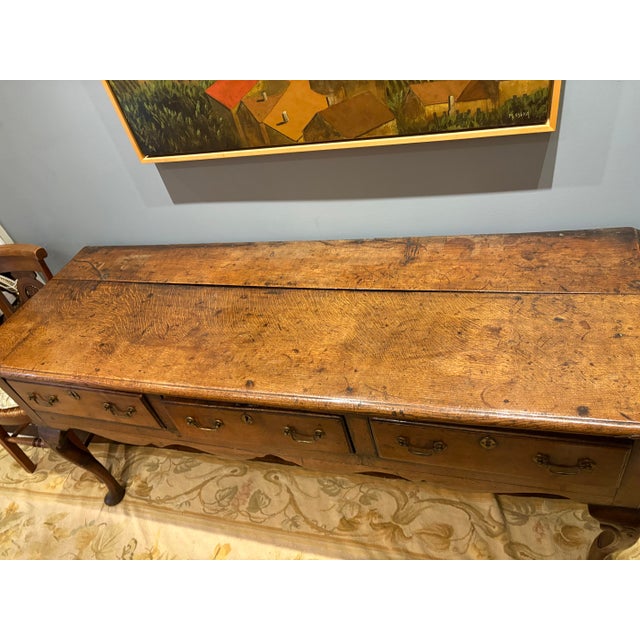 Mid 18th Century Queen Anne Oak Dresser Base or Server For Sale - Image 9 of 11