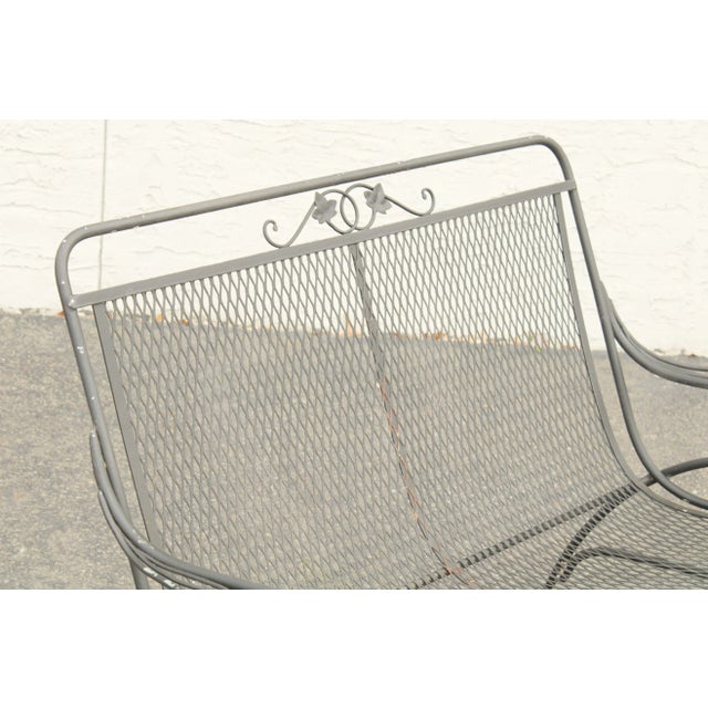 Vintage Wrought Iron Garden Patio Settee For Sale - Image 12 of 13