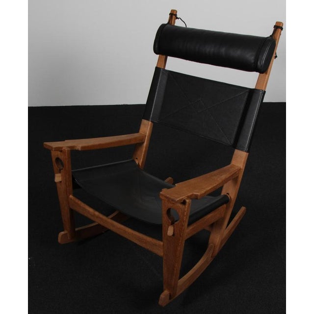 Lounge Rocking Chair attributed to Hans J. Wegner for Getama, 1970s For Sale - Image 3 of 10