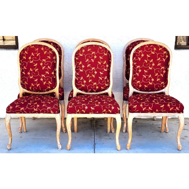 Chateau Dax Dining Chairs Faux Bois Set of 6 For Sale - Image 11 of 11