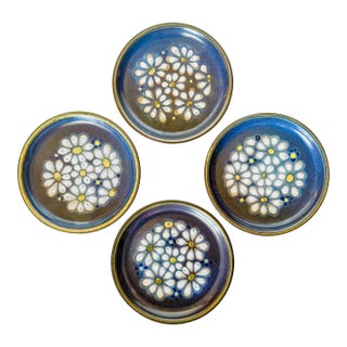 1970s Denby Kismet Blue Bread and Butter Plates- Set of 4 For Sale