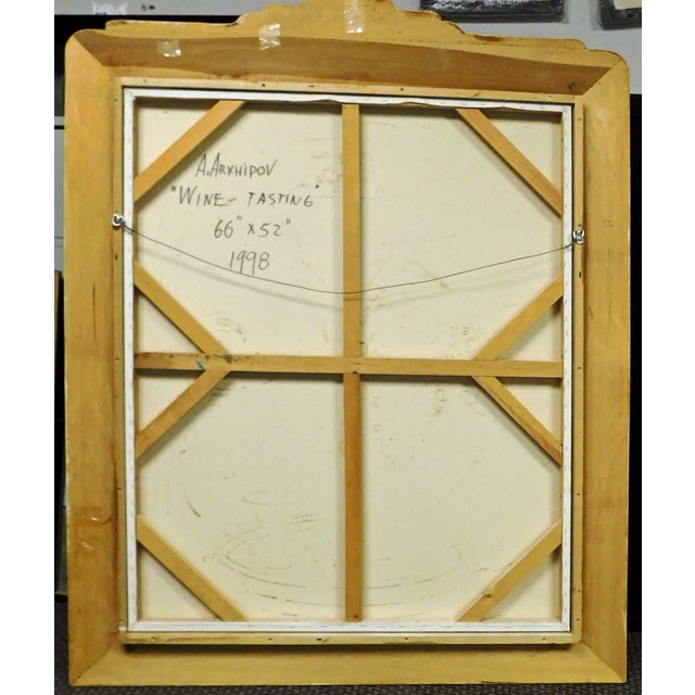 Anton Arkhipov Wine Tasting 66x52 Original Russian Painting Art Artwork For Sale - Image 4 of 15