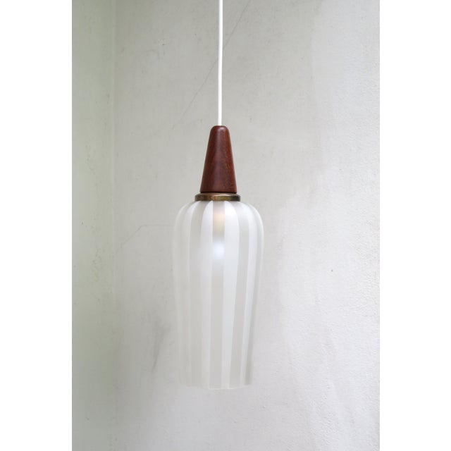 Scandinavian, Teak, Brass and Glass Cascade Lamp, 1960s For Sale - Image 6 of 18