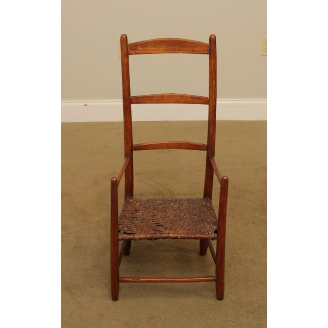 Farmhouse Youth Ladder Back Chair with Basketweave Cane Seat For Sale - Image 3 of 13