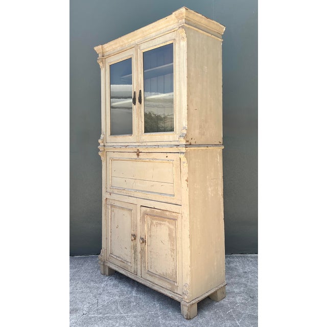 Vintage Distressed Drop Front Secretary Cabinet For Sale - Image 9 of 12