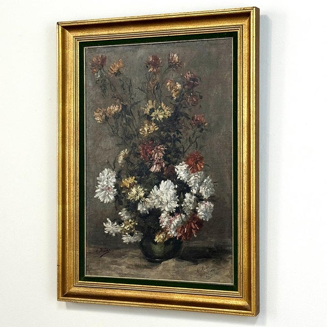 Impressionist 19th Century Framed Oil Painting on Canvas by A. Marie Dated 1889 For Sale - Image 3 of 12
