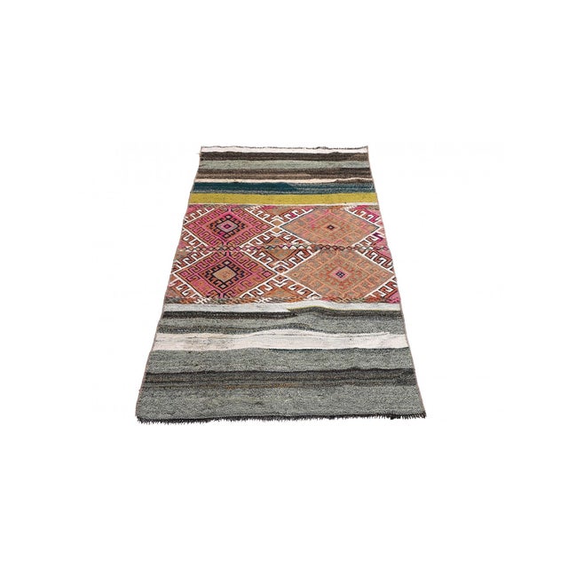 Mid-Century Modern Vintage Decorative Small Kilim Rug - 2`7″ X 5`11″ For Sale - Image 3 of 6