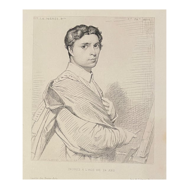 1869 Portrait of Ingres by Leopold Flameng For Sale