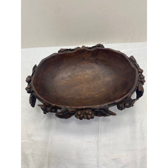 19th Century Hand Carved Walnut Wood Black Forest Decorative Centerpiece For Sale - Image 4 of 10