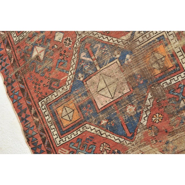 Antique Turkish Tribal Geometric Distressed Rug, 3.7 x 6.6 For Sale In Milwaukee - Image 6 of 11