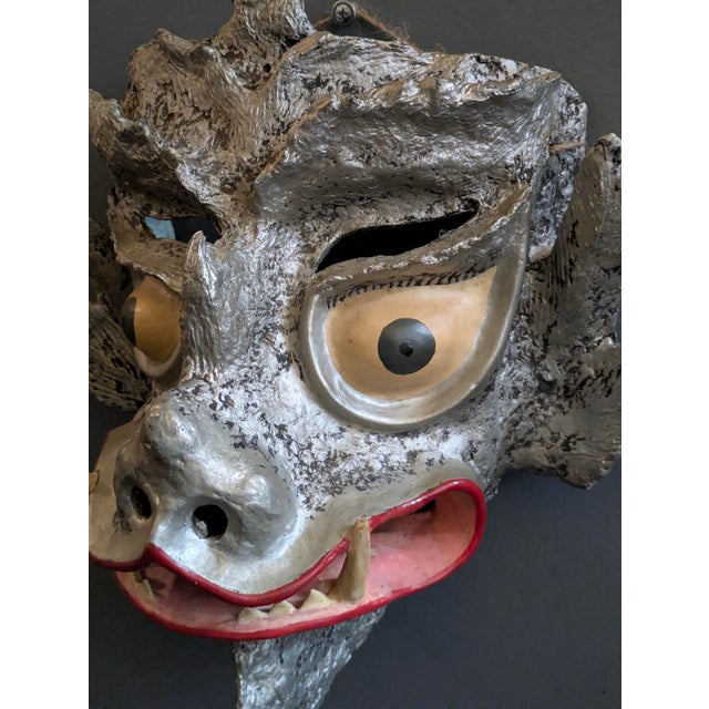 Vintage Chinese Paper-Maché Folk Art Dragon/Demon Mask For Sale In Portland, OR - Image 6 of 9
