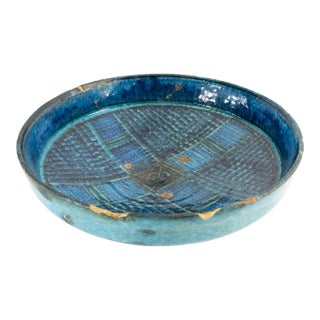 Early Persian Turquoise and Blue Kashan Bowl For Sale
