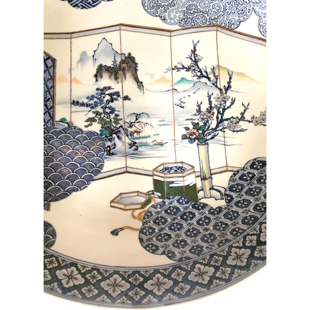 Massive Japanese Arita Presentation Porcelain Plate Meiji Period For Sale - Image 12 of 12