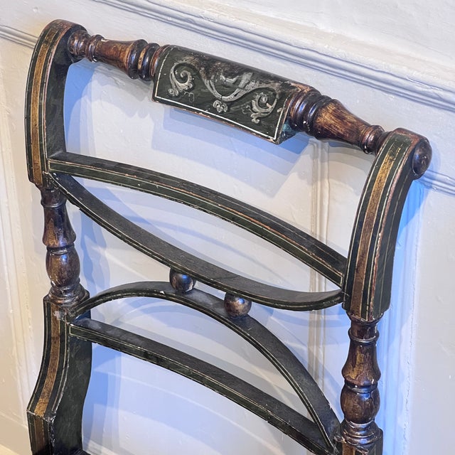 Regency Painted Cane-Seat Side Chairs, Set of 2 For Sale - Image 9 of 11