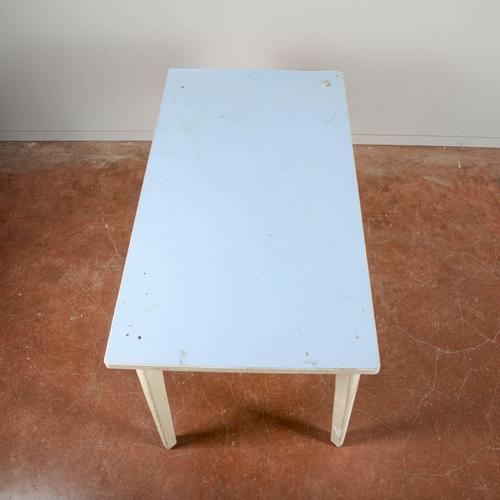 Mid-Century Kitchen Table with Light Blue Top, Italy, 1950s For Sale - Image 5 of 9