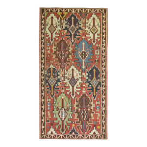 Tribal Antique Caucasian Geometric Kilim