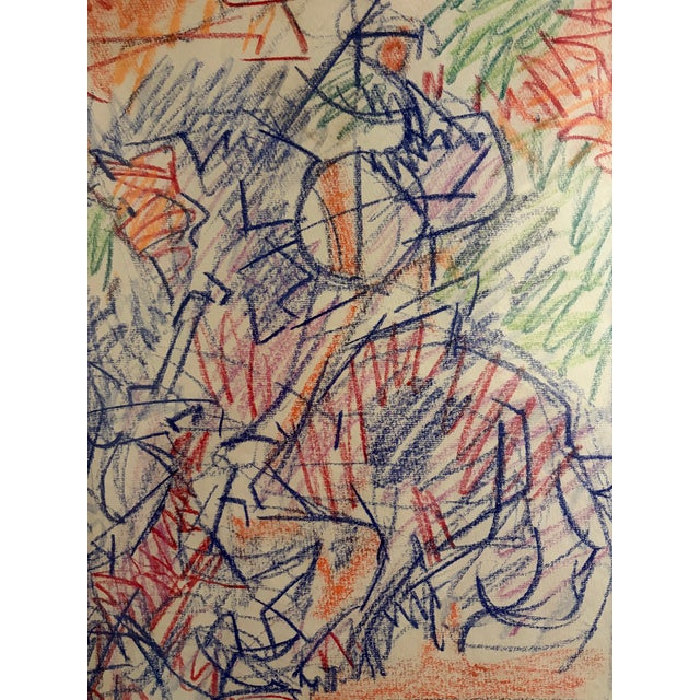 Carl Holty (German American, 1900-1973) crayon on wove paper, unsigned, with estate stamp of Howard Thomas, inscribed...