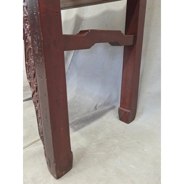 Antique Chinese Qing Dynasty Lacquer Side Table With Birds and Flowers For Sale - Image 14 of 17