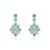 Boho Chic Rare Aaa Emerald Diamond Halo Wedding Dangle Earrings- a Pair For Sale - Image 3 of 10