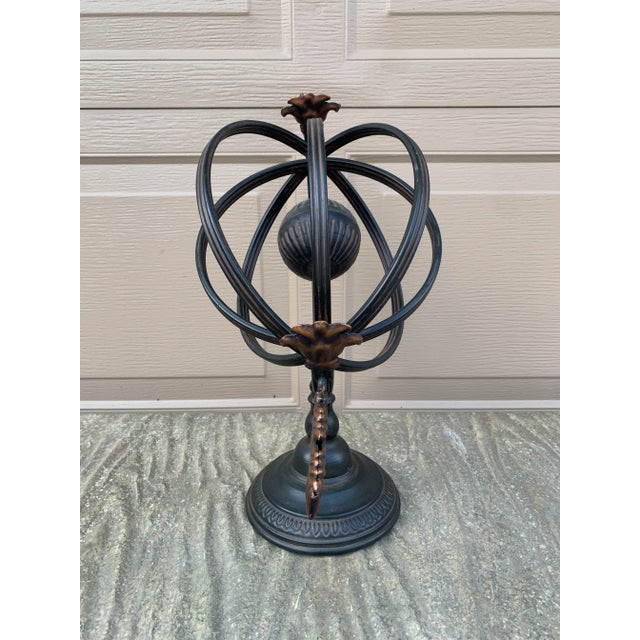 Vintage Iron Armillary Sphere Sundial Garden Ornament, English Estate Outdoor Decor For Sale - Image 10 of 10
