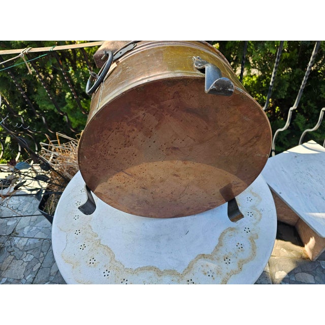 Art Deco Copper Wood Container for Fireplace, 1940s For Sale - Image 6 of 8