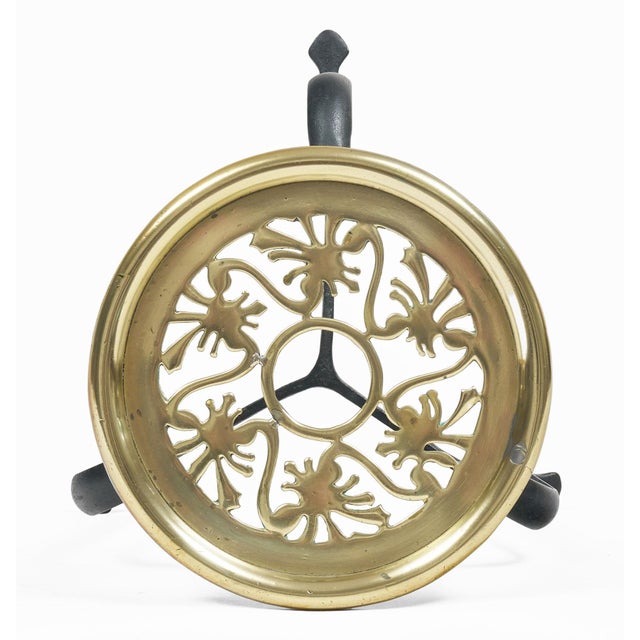 Late 19th Century Late 19th Century Victorian Brass Round Trivet For Sale - Image 5 of 6