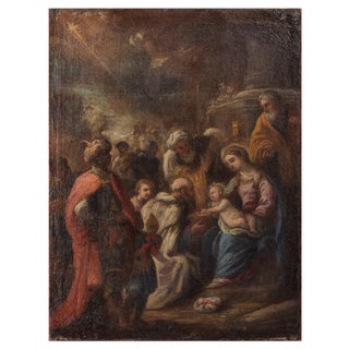 Nativity of Jesus, 18th Century, Oil on Canvas For Sale