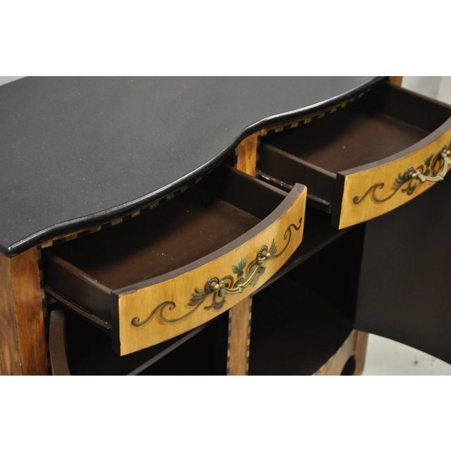 Contemporary French Country Style Marble Top Painted Server Console Cabinet For Sale - Image 9 of 15