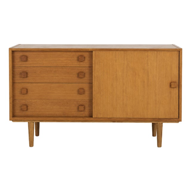 Mid Century Modern Danish Teak Sideboard by Domino Møbler | Vintage Credenza Cabinet | Scandinavian Modern Storage Console, C. 1960’s For Sale