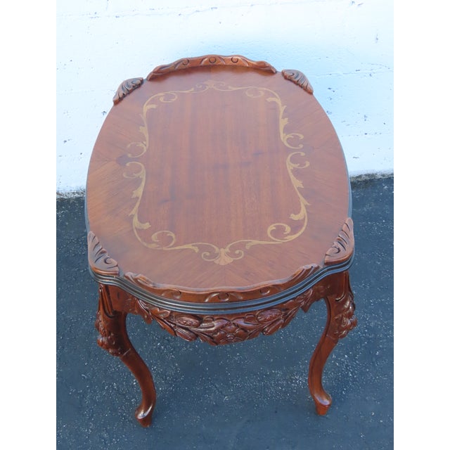 French Hand Carved Inlay Coffee Table 6922 For Sale - Image 17 of 17