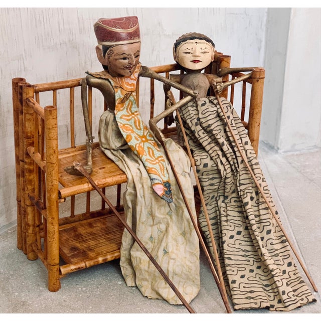 Vintage 1970’s 'Scorched Tortoise' Bamboo, Rattan Petite Folding 2-Tier Etagère For Sale - Image 12 of 12